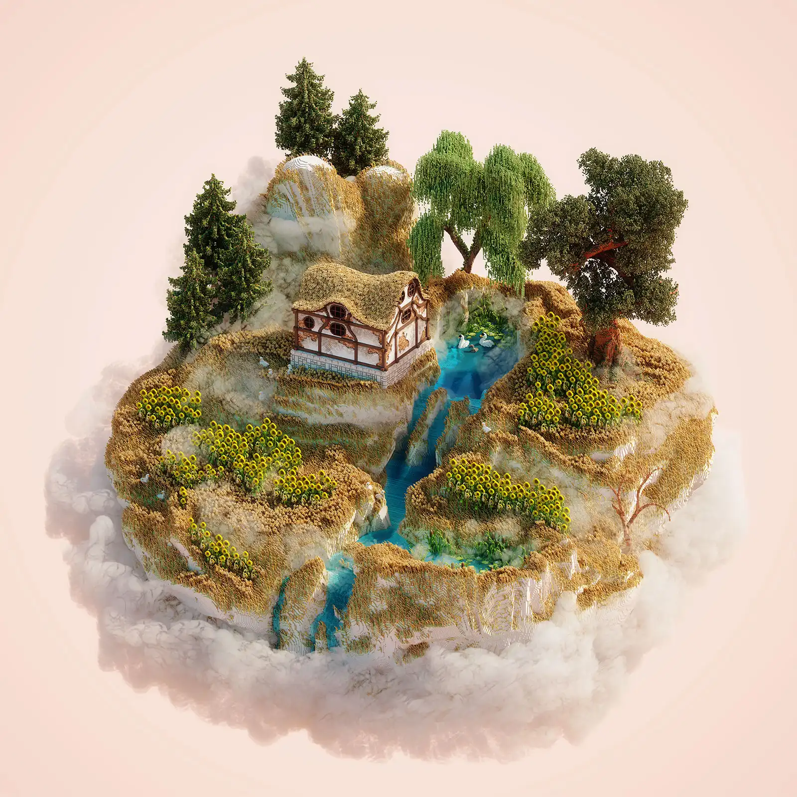 Just a rocky island in the clouds Just a rocky island in the clouds