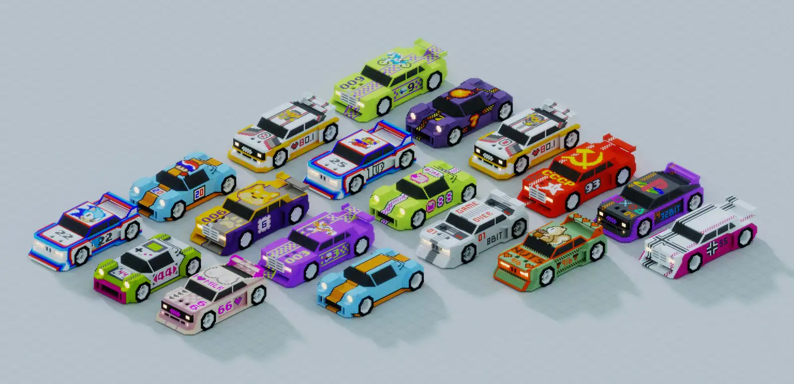 Voxel adaption of iconic German cars Voxel adaption of iconic German cars