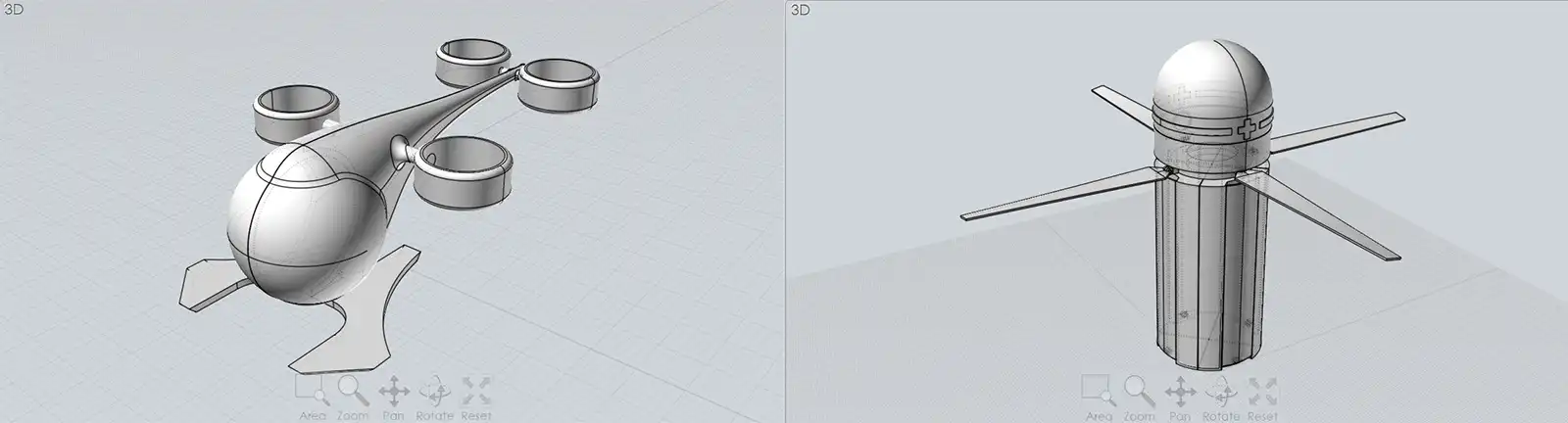 Moi3D models of aerial vehicles Moi3D models of aerial vehicles