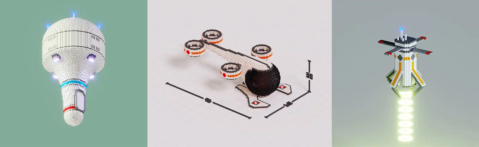 Aerial vehicles models in MagicaVoxel Aerial vehicles models in MagicaVoxel